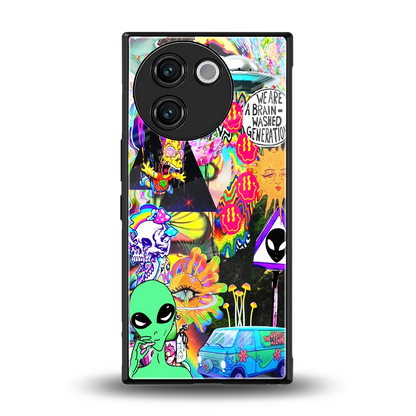 Alien Escape back phone cover | glass case for vivo v30e