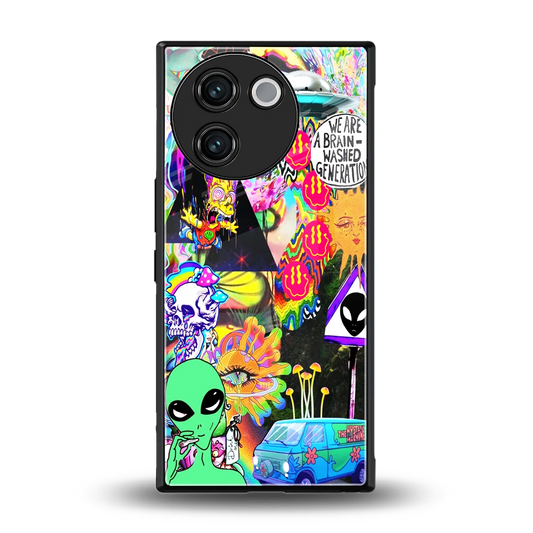 Alien Escape back phone cover | glass case for vivo v30e
