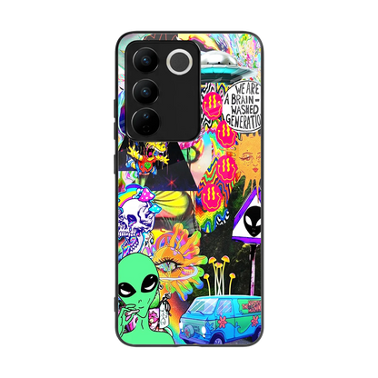 Alien Escape back phone cover | glass case for vivo v27 5g