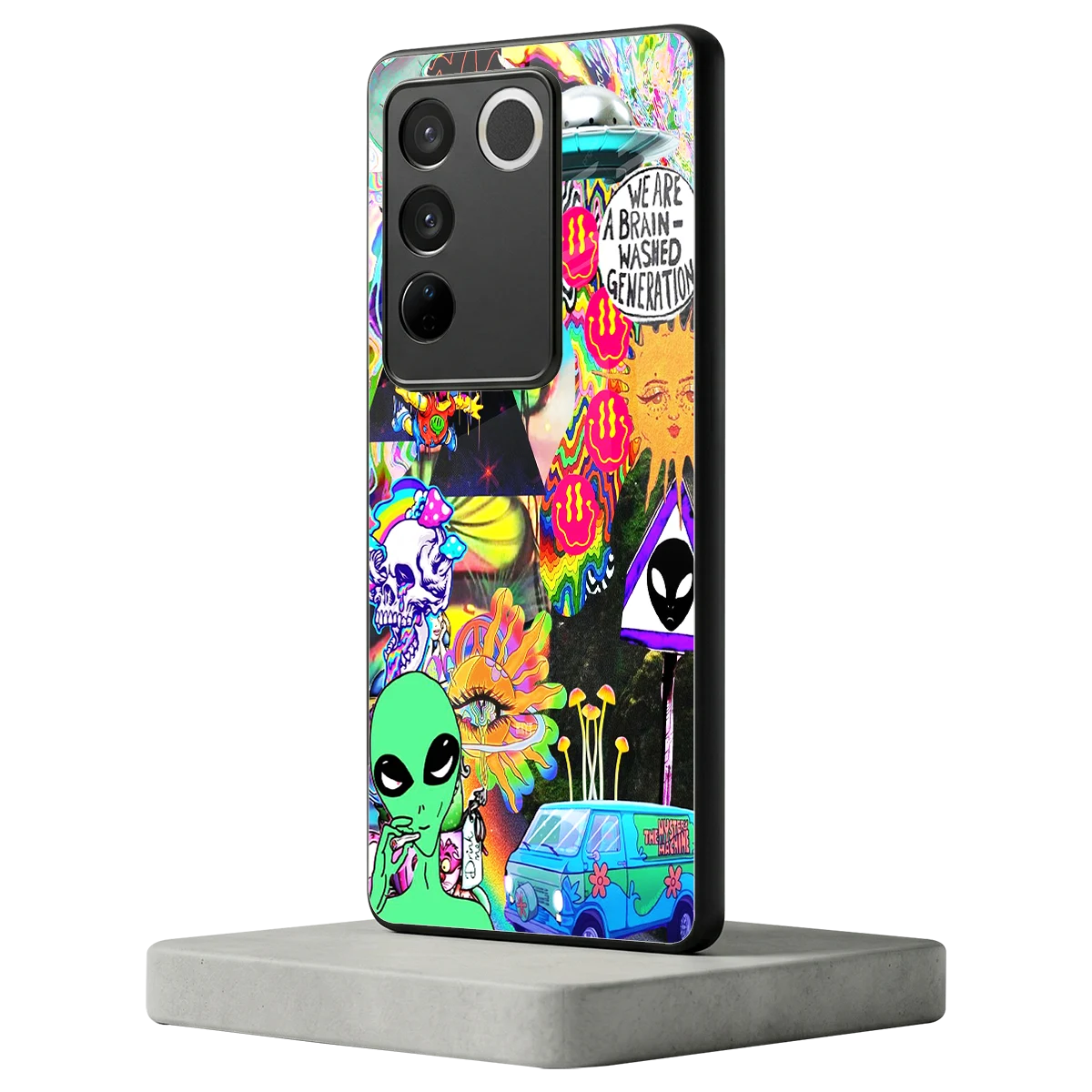 Alien Escape vivo v27 5g mobile cover | shockproof glass phone case