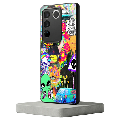 Alien Escape vivo v27 5g mobile cover | shockproof glass phone case