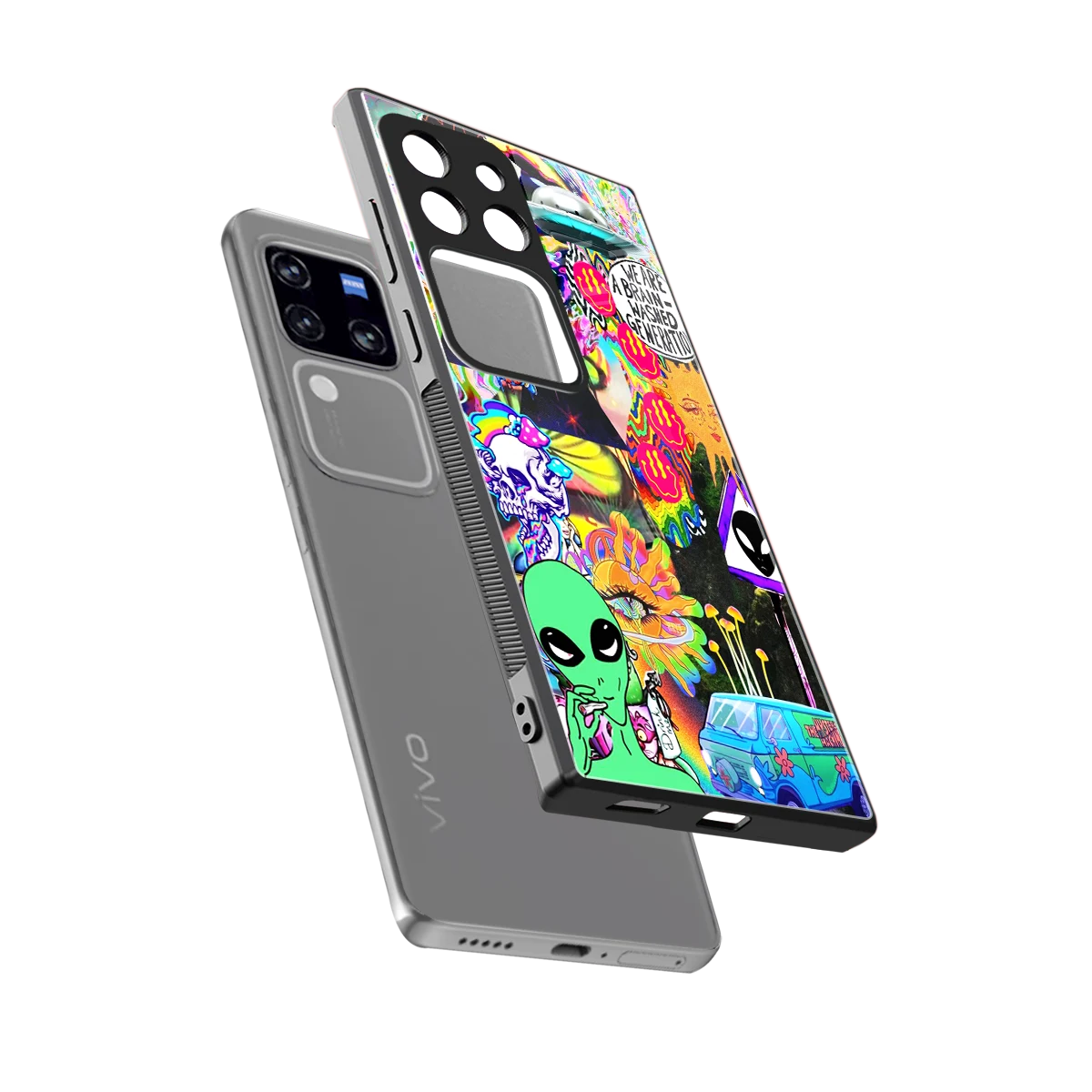 Alien Escape sleekvivo v30 pro cover with tempered glass back and TPU edges