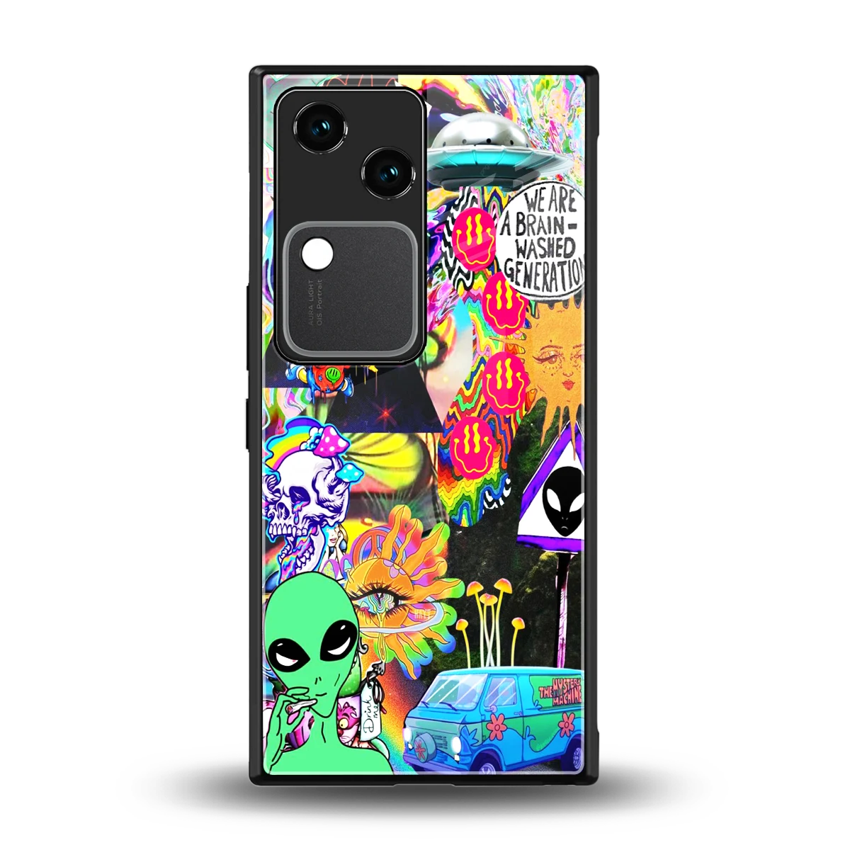 Alien Escape back phone cover | glass case for vivo v30