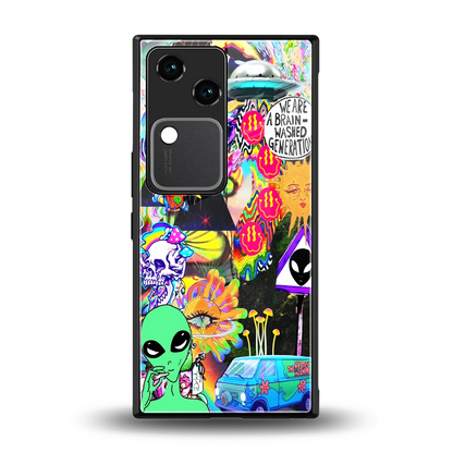 Alien Escape back phone cover | glass case for vivo v30