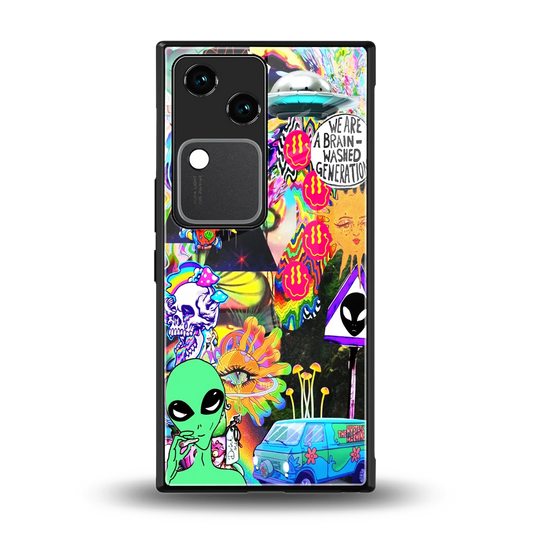 Alien Escape back phone cover | glass case for vivo v30
