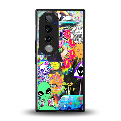 Alien Escape back phone cover | glass case for vivo v40 pro