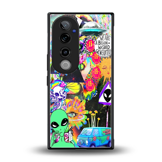 Alien Escape back phone cover | glass case for vivo v40 pro