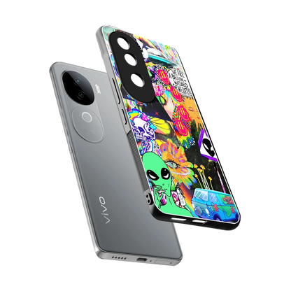 Alien Escape sleek vivo v40e cover with tempered glass back and TPU edges