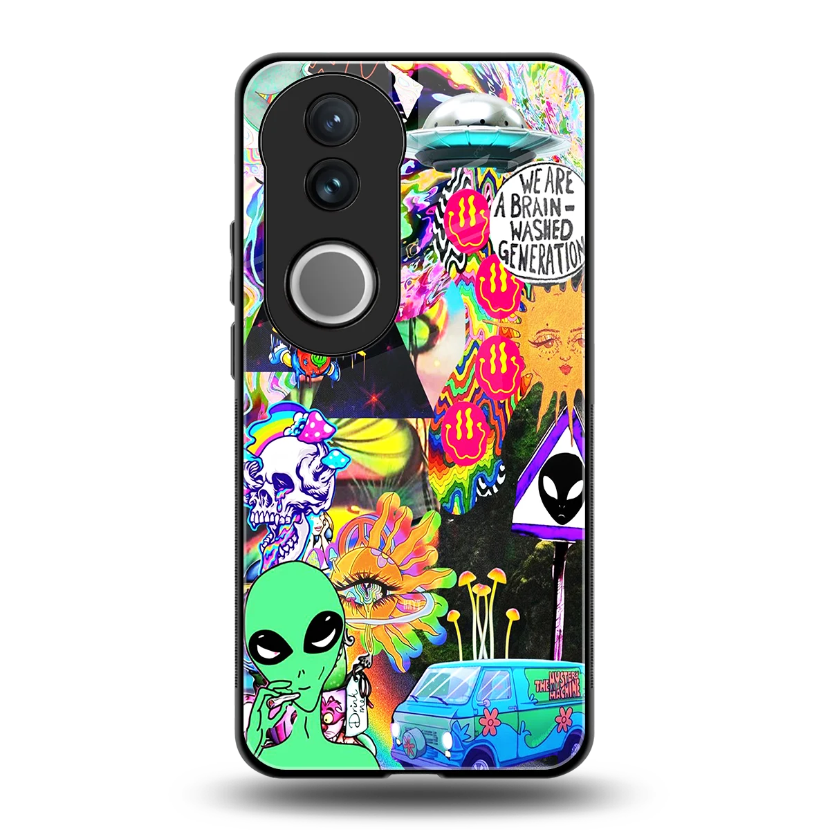 Alien Escape back phone cover | glass case for vivo v50