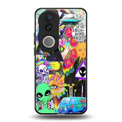 Alien Escape back phone cover | glass case for vivo v50