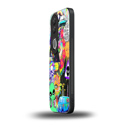 Alien Escape vivo v50 mobile cover | shockproof glass phone case