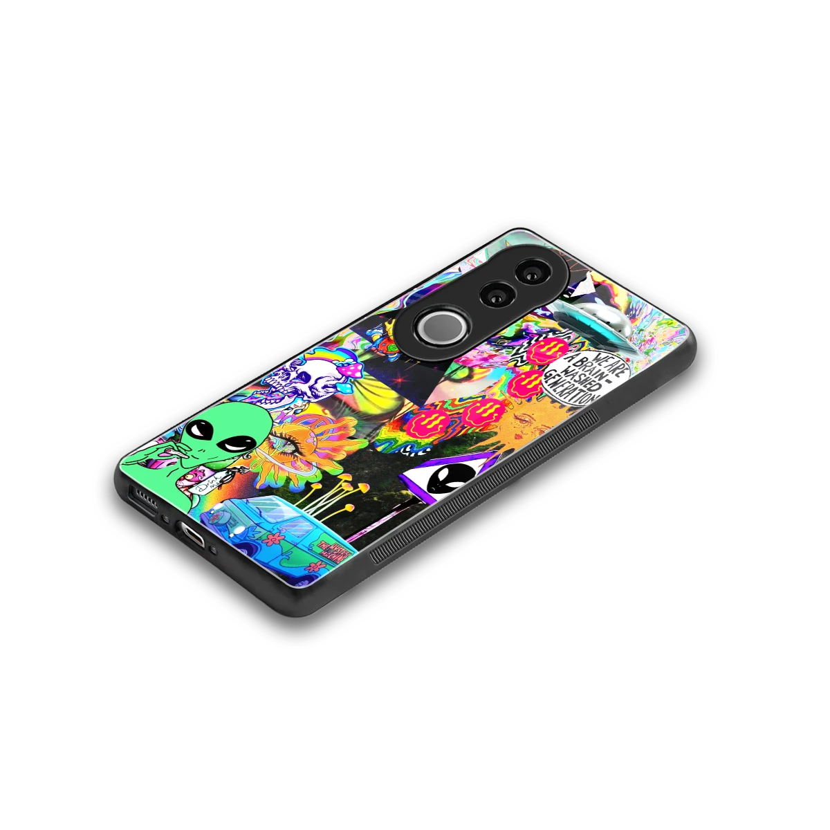 Alien Escape stylish phone case for vivo v50 | glossy glass and slim fit