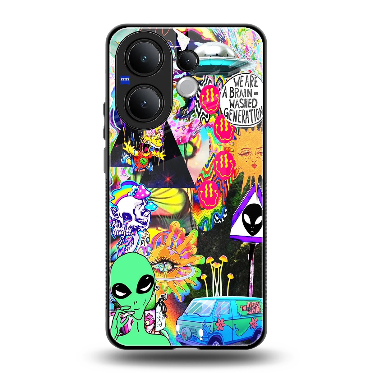 Alien Escape back phone cover | glass case for vivo v60