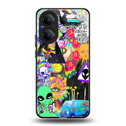Alien Escape back phone cover | glass case for vivo v60