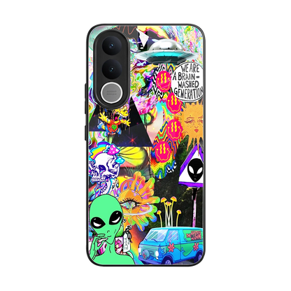 Alien Escape back phone cover | glass case for vivo v70 fe