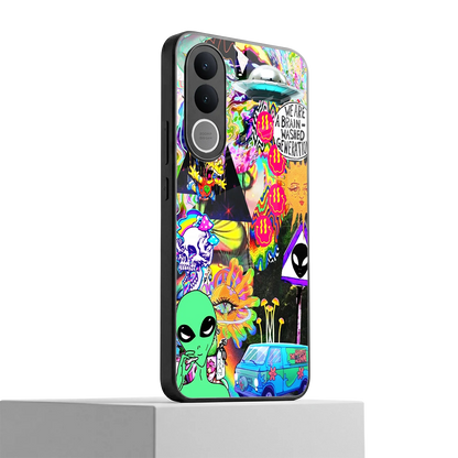 Alien Escape vivo v70 fe mobile cover | shockproof glass phone case