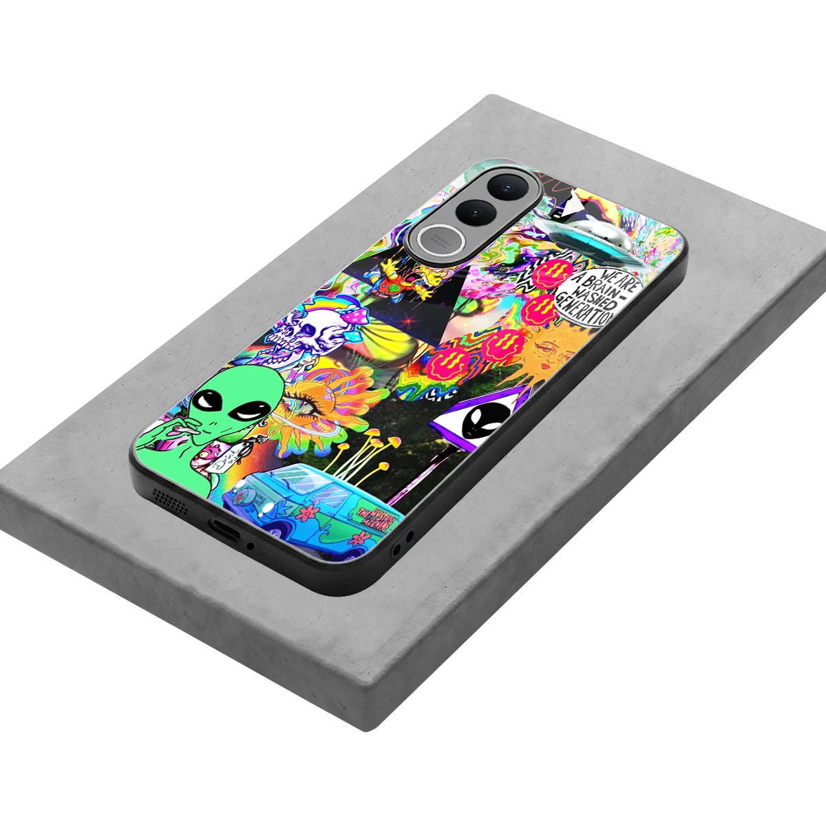 Alien Escape stylish phone case for vivo v70 fe | glossy glass and slim fit