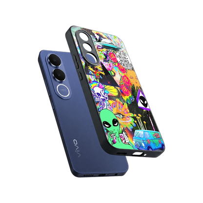Alien Escape sleek vivo v70 fe cover with tempered glass back and TPU edges