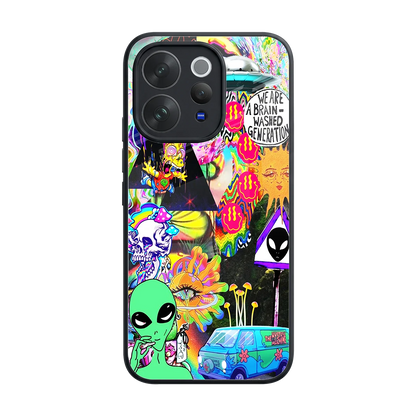 Alien Escape back phone cover | glass case for vivo v70