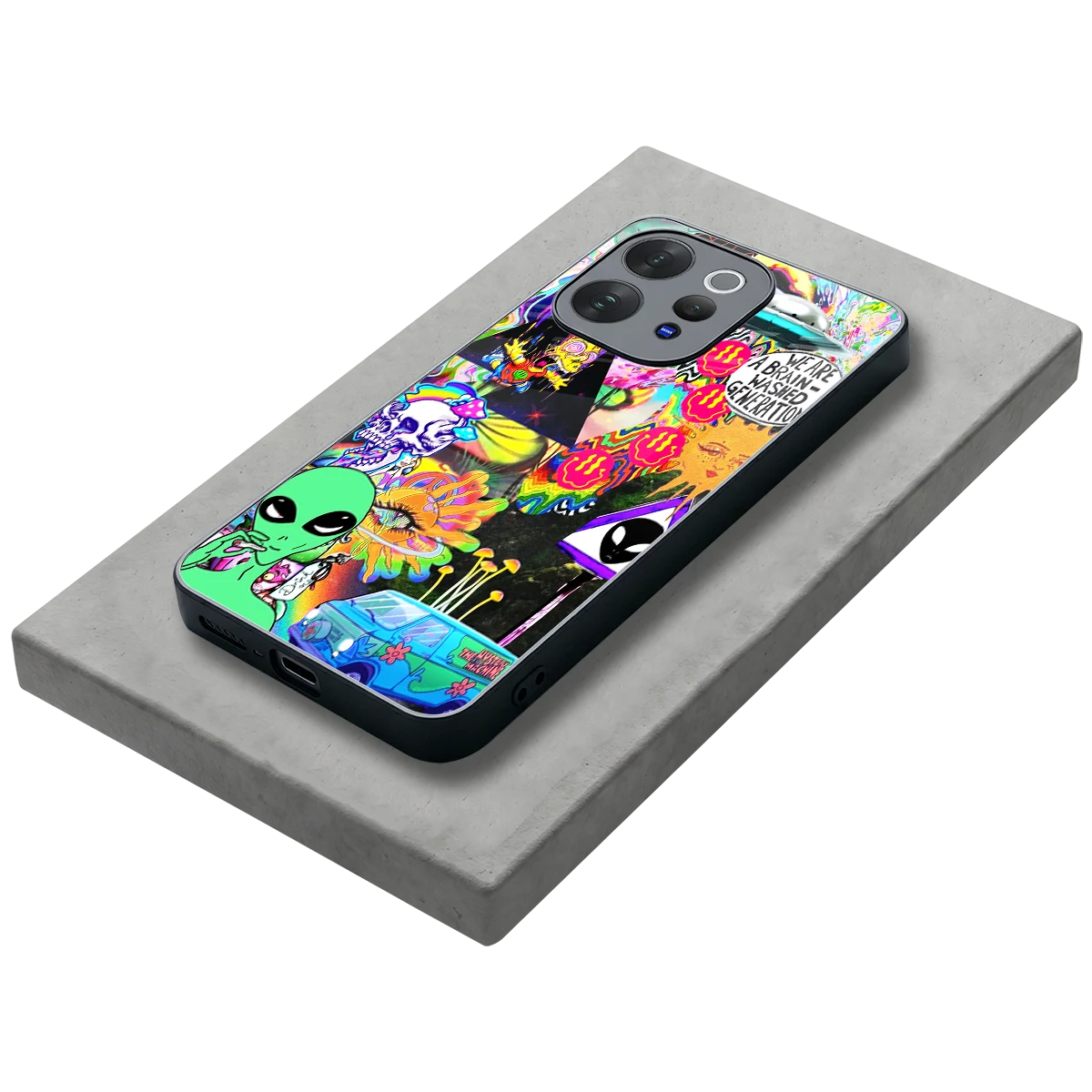 Alien Escape stylish phone case for vivo v70 | glossy glass and slim fit