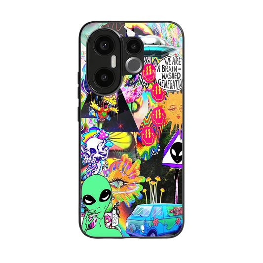 Alien Escape back phone cover | glass case for vivo x200 fe