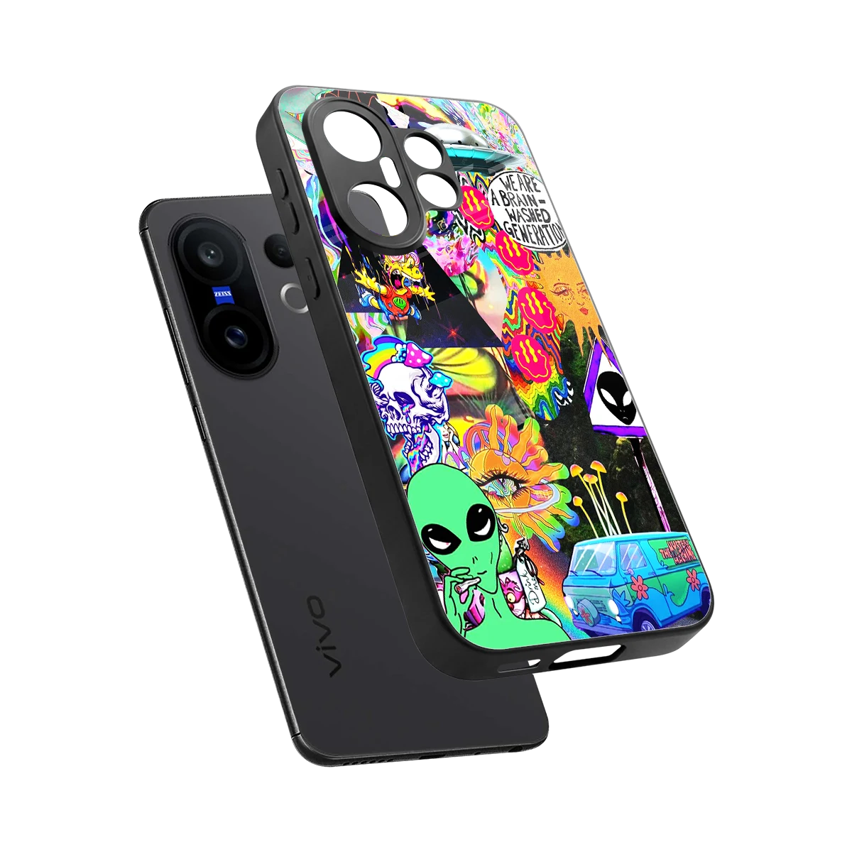 Alien Escape sleek vivo x200 fe cover with tempered glass back and TPU edges