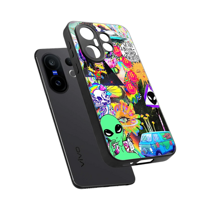 Alien Escape sleek vivo x200 fe cover with tempered glass back and TPU edges