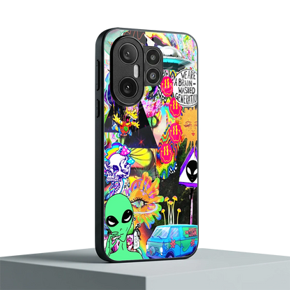 Alien Escape vivo x200 fe mobile cover | shockproof glass phone case