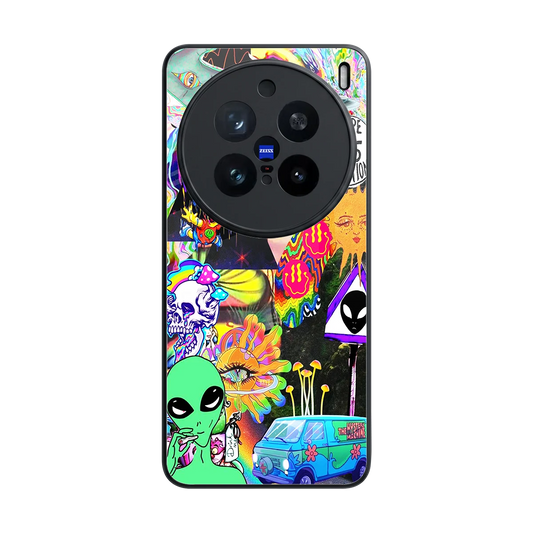 Alien Escape back phone cover | glass case for vivo x200 pro