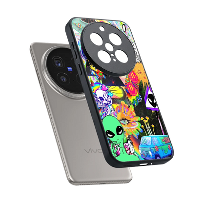 Alien Escape sleek vivo x200 pro cover with tempered glass back and TPU edges