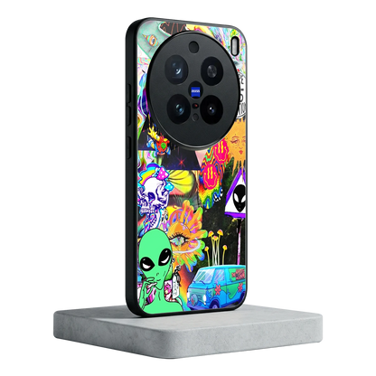 Alien Escape vivo x200 pro mobile cover | shockproof glass phone case