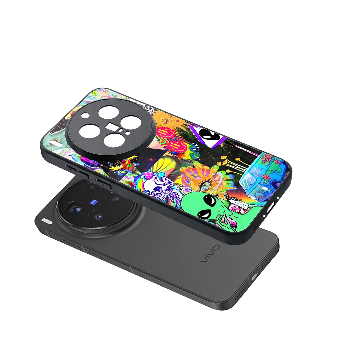 Alien Escape sleek vivo x300 pro cover with tempered glass back and TPU edges