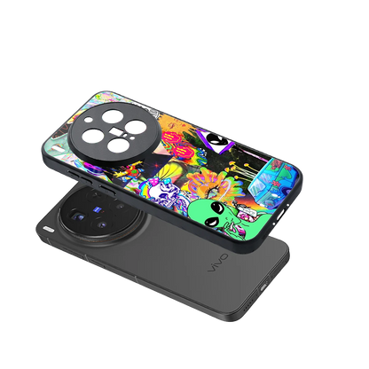 Alien Escape sleek vivo x300 pro cover with tempered glass back and TPU edges