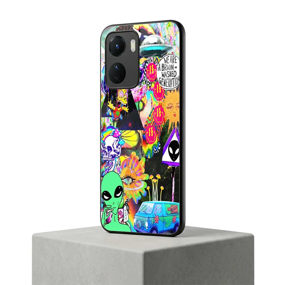 Alien Escape vivo y16 mobile cover | shockproof glass phone case