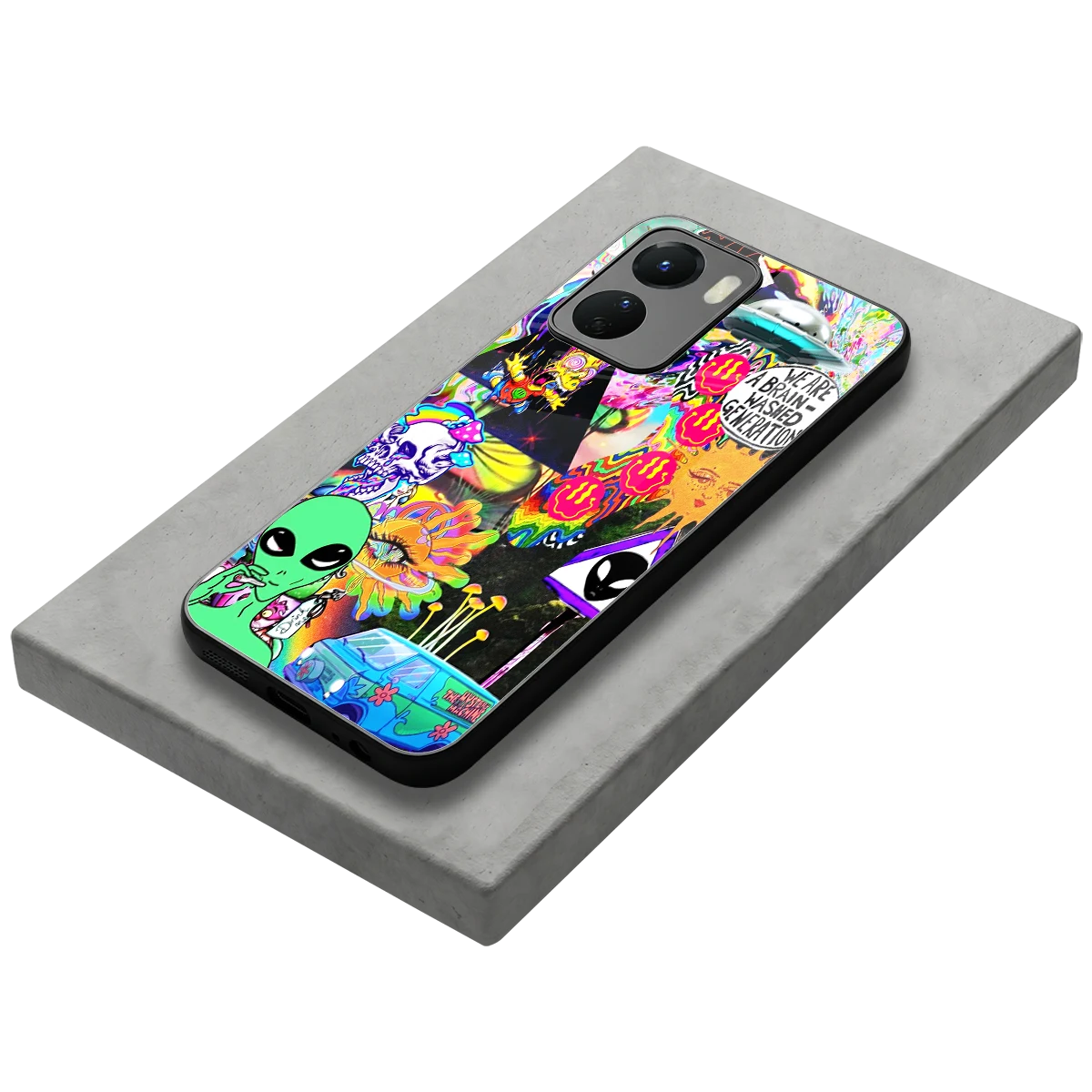 Alien Escape stylish phone case for vivo y16 | glossy glass and slim fit