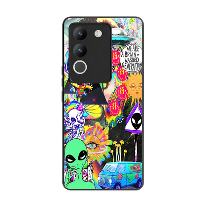 Alien Escape back phone cover | glass case for vivo y200 5g