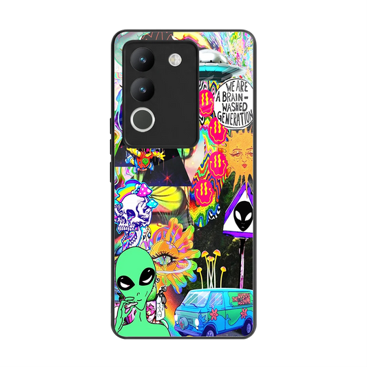 Alien Escape back phone cover | glass case for vivo y200 5g
