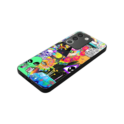 Alien Escape stylish phone case for vivo y200 5g | glossy glass and slim fit