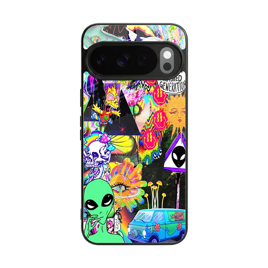 Alien Escape back phone cover | glass case for google pixel 10 pro