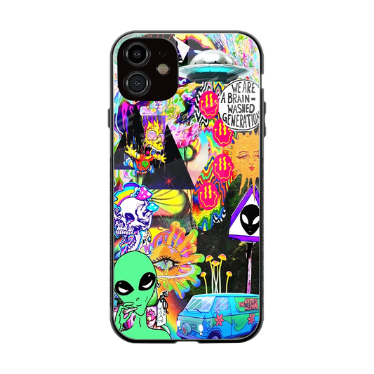 Alien Escape back phone cover | glass case for iphone 12