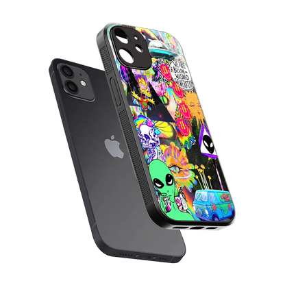 Alien Escape sleek iphone 11 cover with tempered glass back and TPU edges