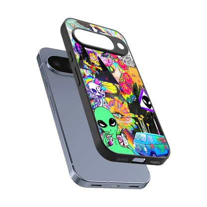 Alien Escape sleek google pixel 10 cover with tempered glass back and TPU edges