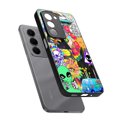 Alien Escape sleek redmi 15 5g cover with tempered glass back and TPU edges