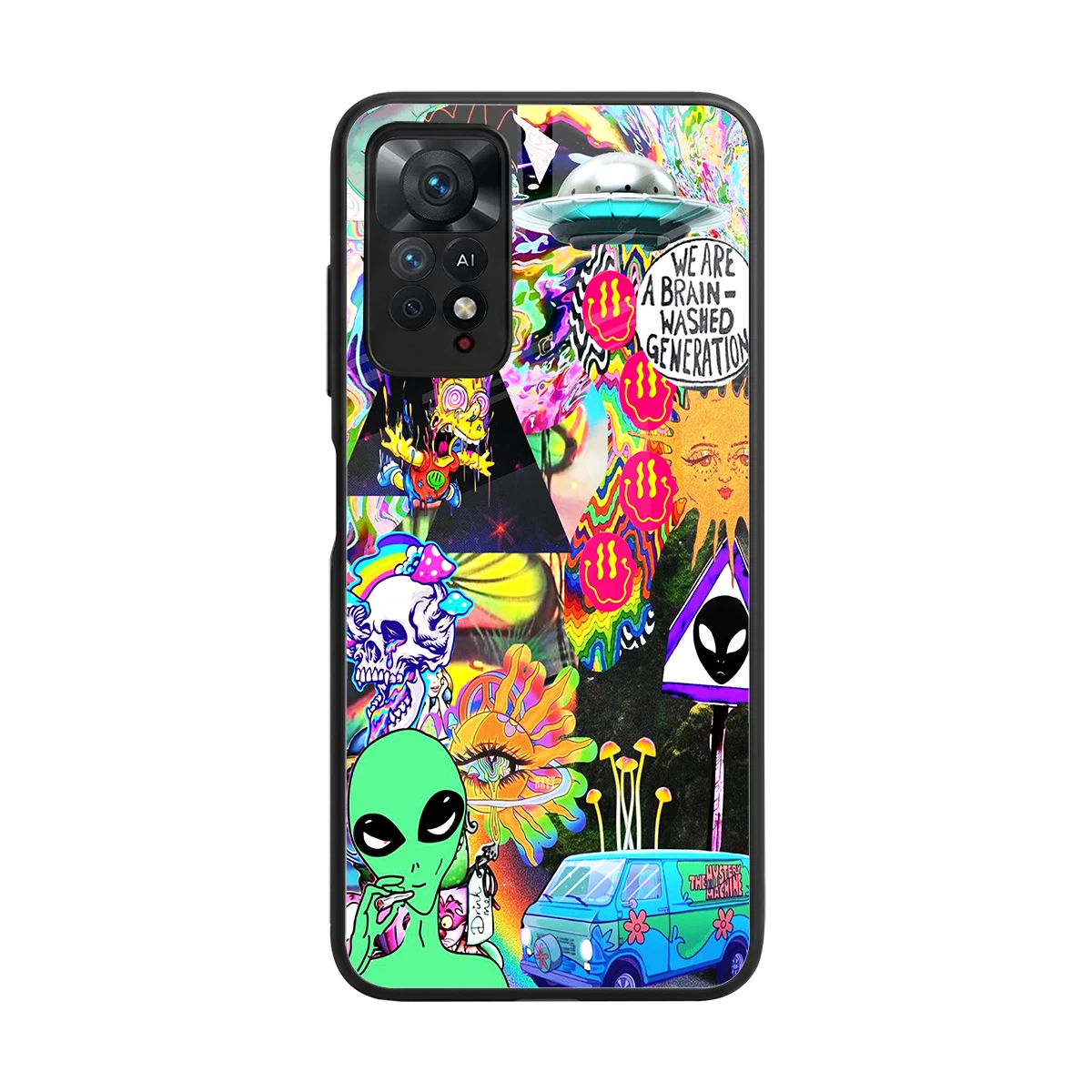 Alien Escape back phone cover | glass case for redmi note 11 pro