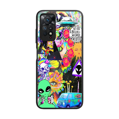 Alien Escape back phone cover | glass case for redmi note 11 pro