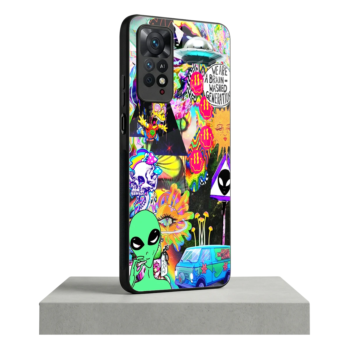 Alien Escape redmi note 11 pro mobile cover | shockproof glass phone case