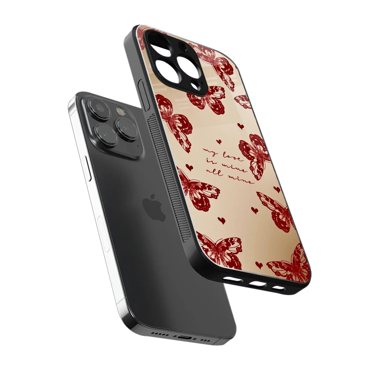 All Mine sleek iphone 15 pro max cover with tempered glass back and TPU edges