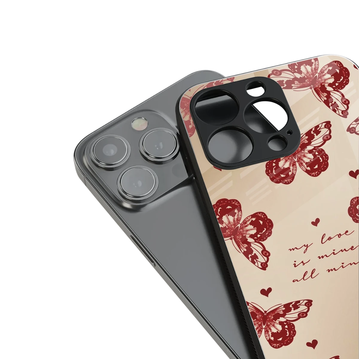 All Mine stylish phone case for iphone 15 pro | glossy glass and slim fit