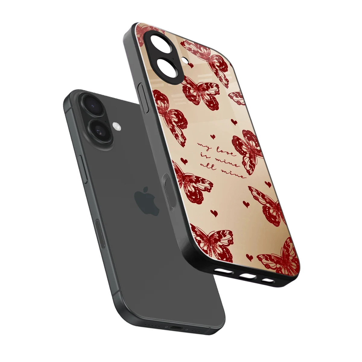 All Mine sleek iphone 17 cover with tempered glass back and TPU edges