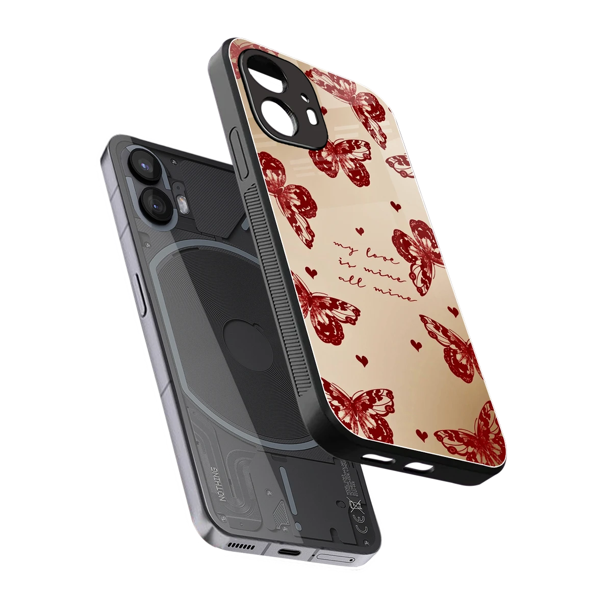 All Mine sleek nothing phone 2 cover with tempered glass back and TPU edges